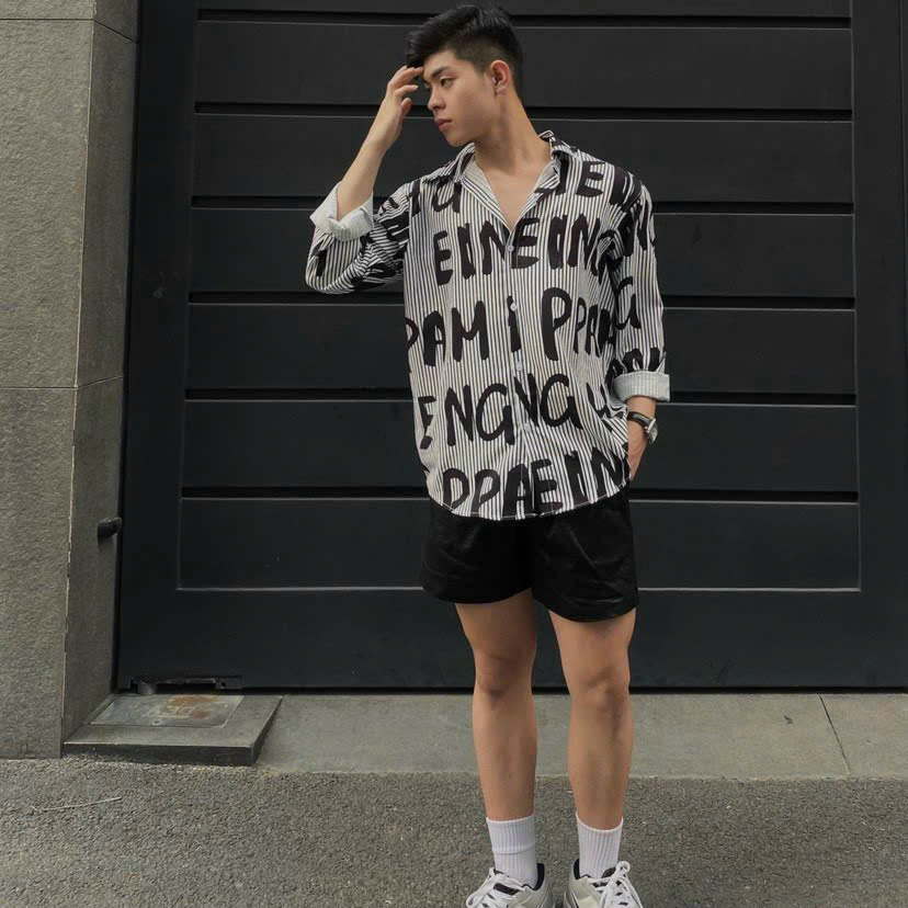Áo sơ mi nam, áo sơ mi nam tay dài phối chữ cực kì đẹp, phong cách chuẩn badboy cháy phố mẫu mới G3