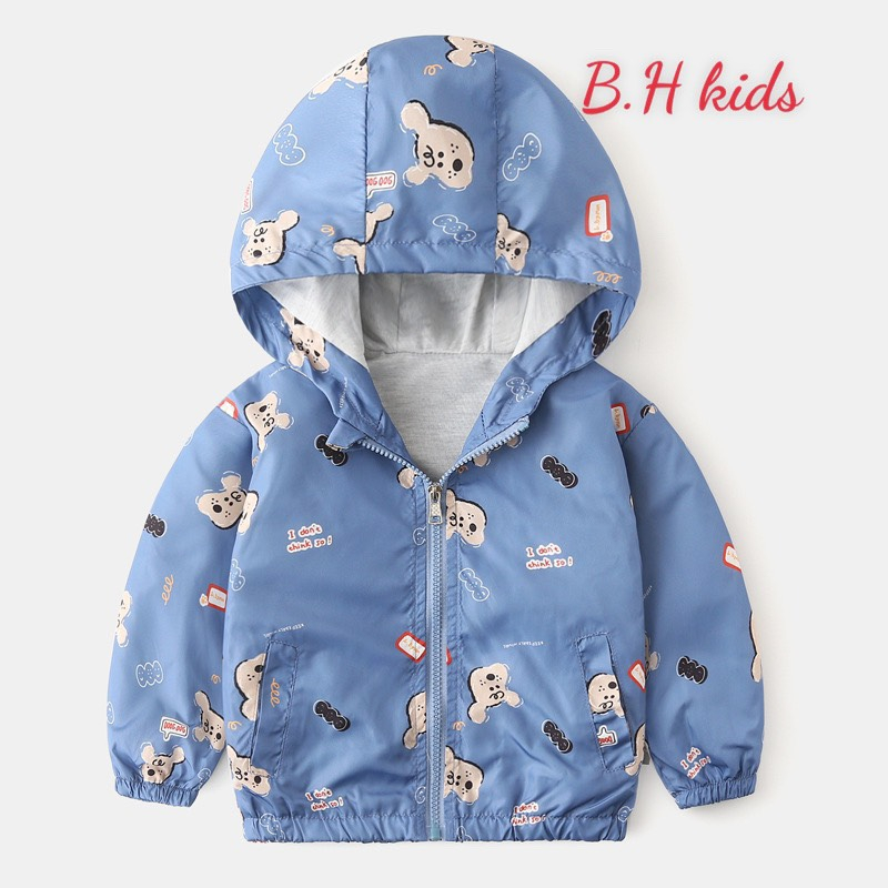 Áo khoác gió trẻ em bé trai bé gái phong cách Hàn Quốc phù hợp cho mùa thu đông chắn gió mưa nhẹ từ 8-22kg