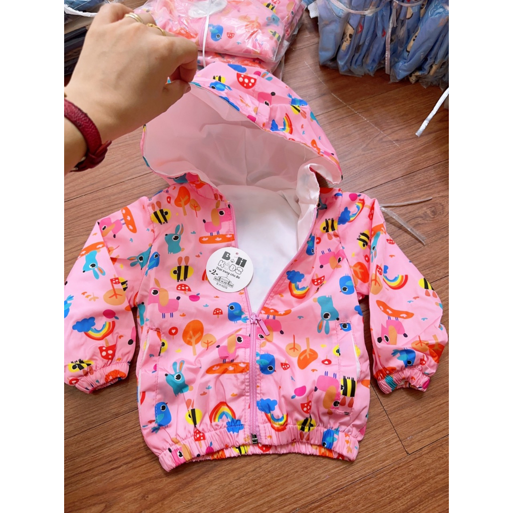 Áo khoác gió trẻ em bé trai bé gái phong cách Hàn Quốc phù hợp cho mùa thu đông chắn gió mưa nhẹ từ 8-22kg