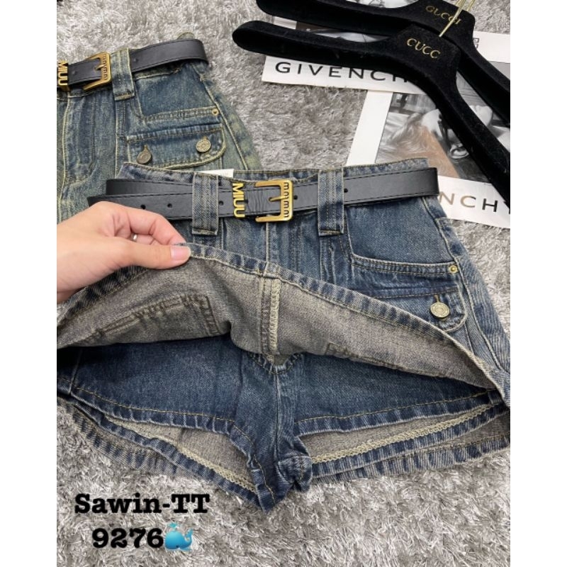 Chân  váy jeans kèm đai hàng QCL1