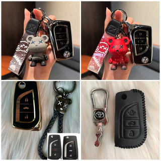 Bao Da /Ốp Chìa Khoá Gập 3 nút Toyota innova Fortuner