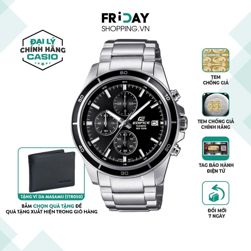Đồng hồ Casio nam EFR-526D-1AVUDF dây kim loại chính hãng
