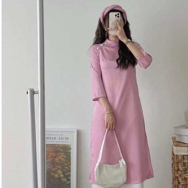 Áo dài cách tân dáng suông 🍁MẪU HOT 🍁, Áo dài nữ lụa cao cấp 2 tà siêu xinh