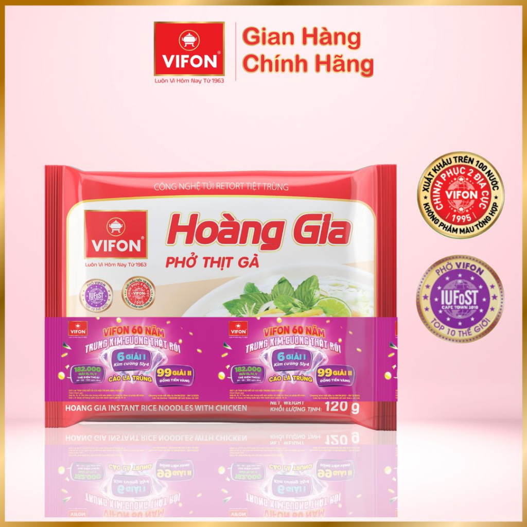 Set 5 gói Hoàng Gia bánh đa cá /Hủ tiếu nam vang/Bánh đa cua/ Bún bò huế/Miến thịt bằm/Miến cua/Phở bò/Phở gà