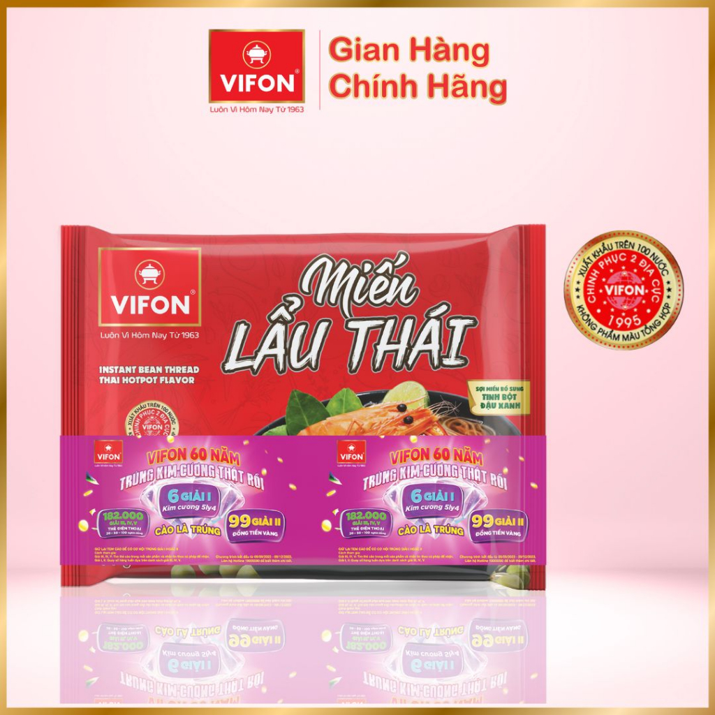 Thùng 24 gói Miến Lẩu Thái/ Miến Măng Vịt/ Miến Sườn Heo VIFON 58g / Gói