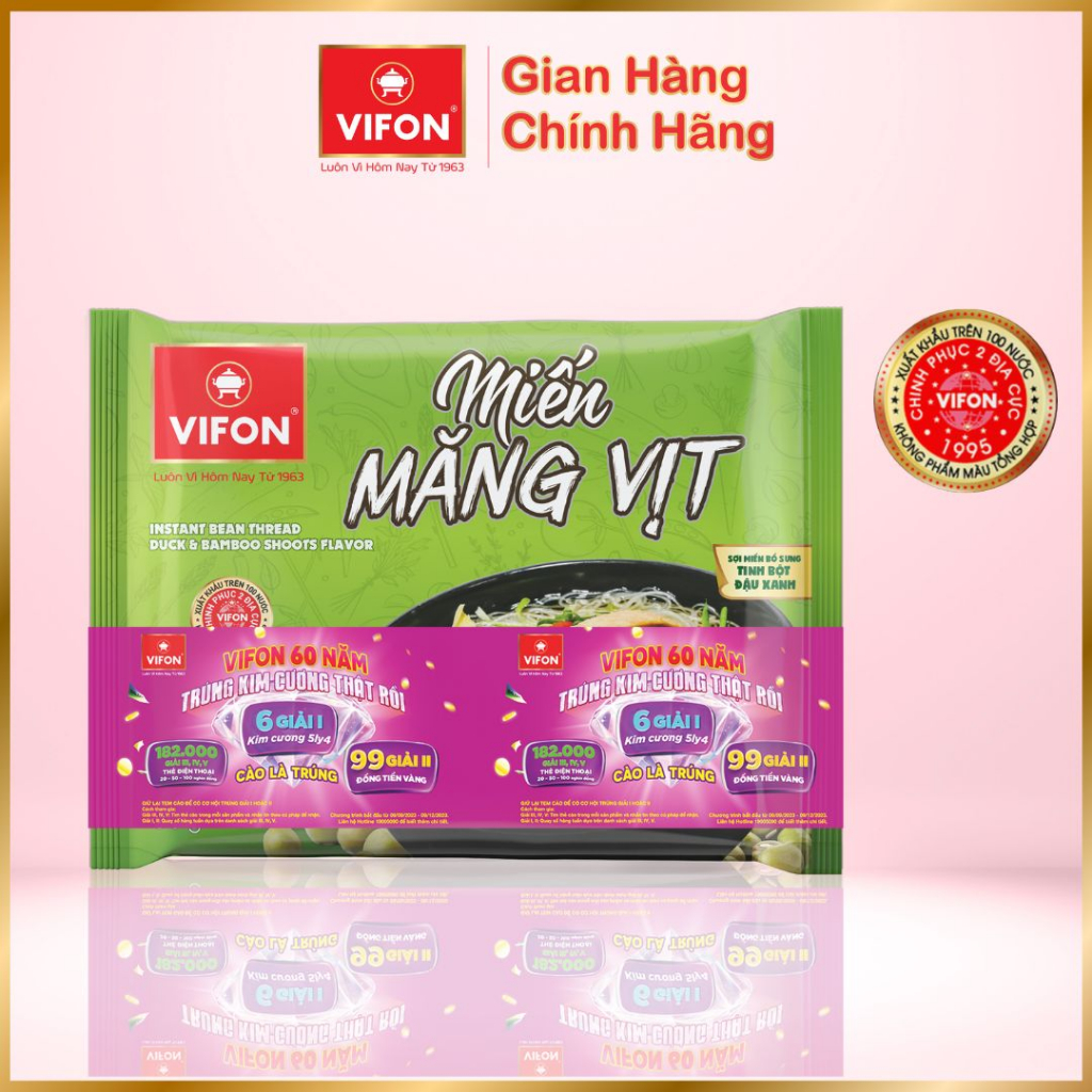 Thùng 24 gói Miến Lẩu Thái/ Miến Măng Vịt/ Miến Sườn Heo VIFON 58g / Gói