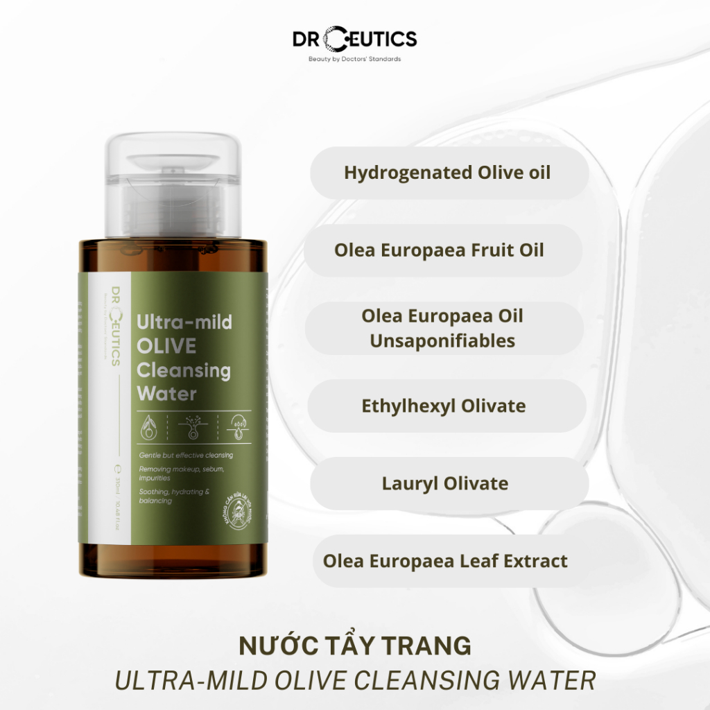 Nước tẩy trang Drceutics Ultra-mild OLIVE Cleansing Water 310ml