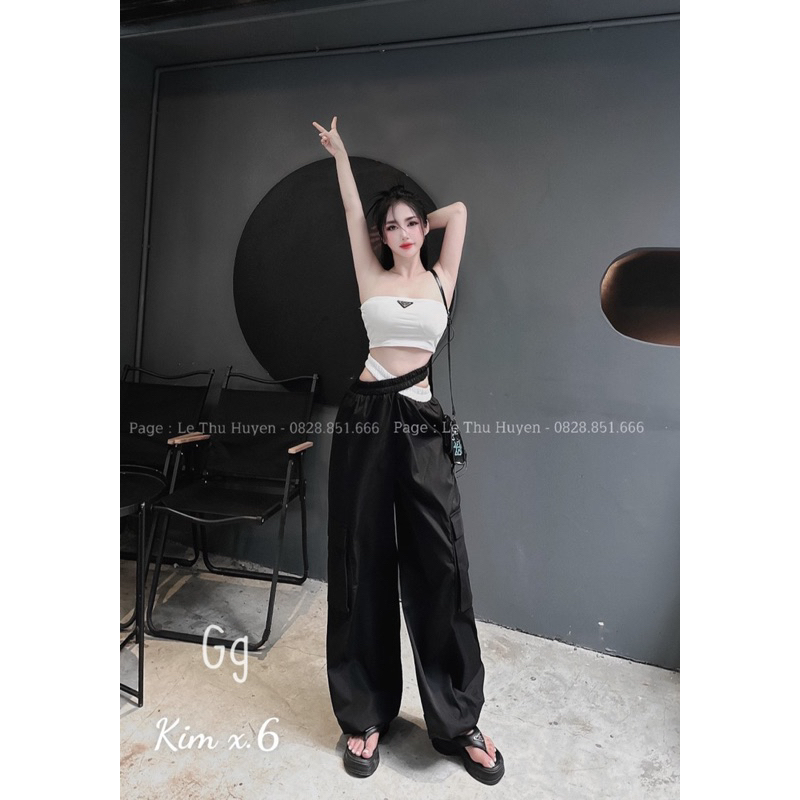 SET XUÔNG ÁO ỐNG CROPTOP QUẦN CHÉO DÂY SIÊU ĐẸP