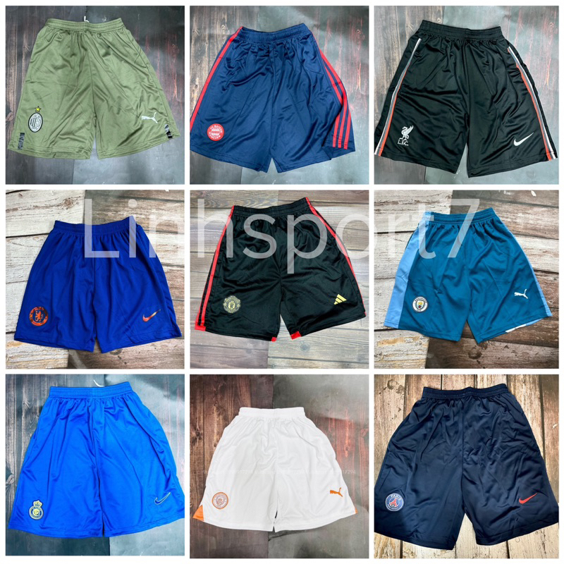 Quần đùi đá banh thể thao nam vải thái thoáng mát, quần đùi bóng đá các clb đt