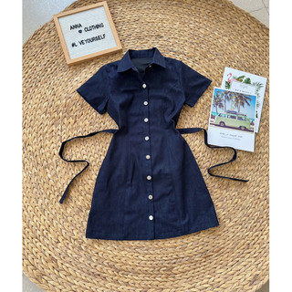 Đầm denim basic đính nút Anna - Tissu