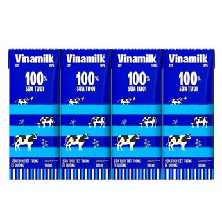 Lốc 4 hộp sữa tươi ít đường Vinamilk 180ml