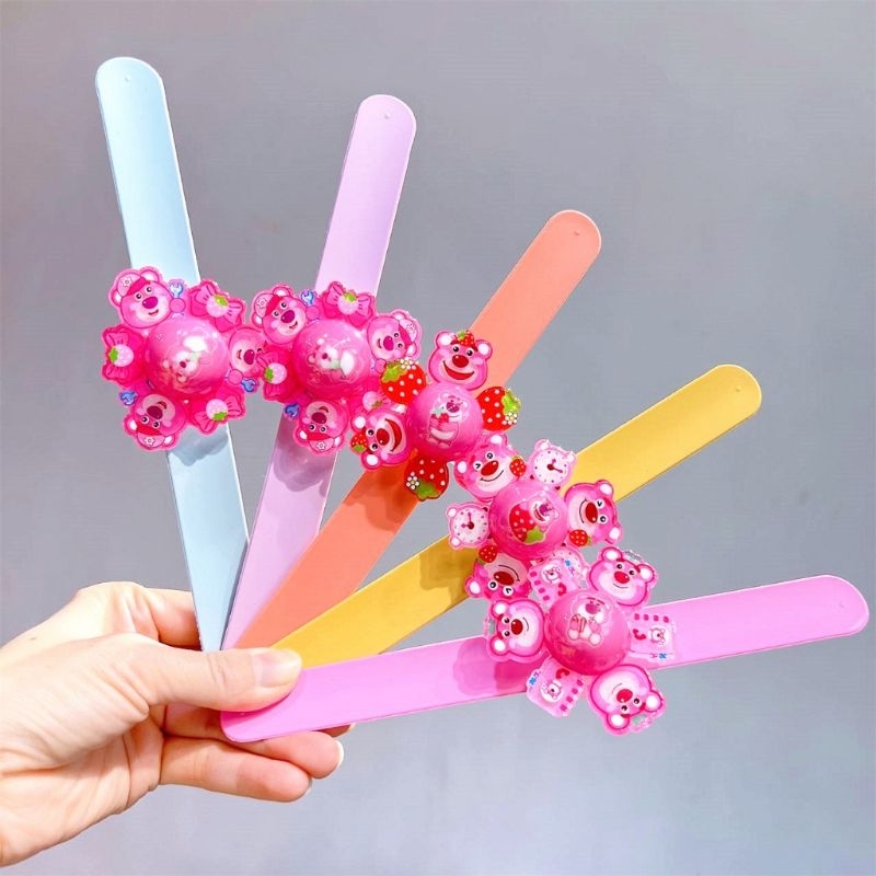 Vòng Đeo Tay Quay Tròn Phát Sáng Hình Gấu Dâu - Công Chúa - Siêu Nhân Dễ Thương Dành Cho Bé Yêu - Đồng Hồ Giả Đập Tay