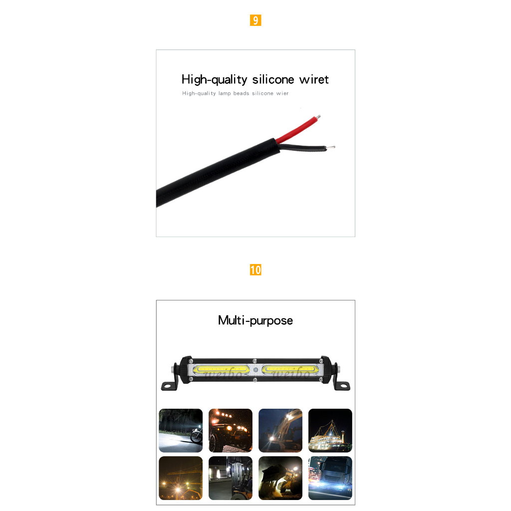 Đèn led ngang dài 18cm led trợ sáng xe máy xe ô tô 12V 24V DC