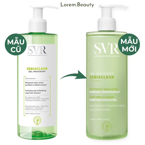 Sữa Rửa Mặt S.V-R Sebiaclear Dành cho da dầu mụn Gel Moussant 400ml mẫu mới | BigBuy360 - bigbuy360.vn