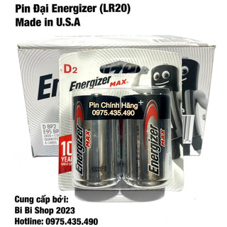 Pin đại d alkaline energizer max e95 bp2 chính hãng vỉ 2 viên
