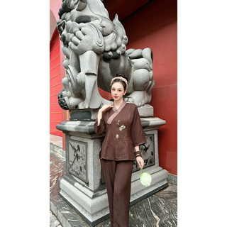 Bộ Lam Đi Chùa nhật thêu sen {mẫu mới}