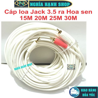 Dây loa Jack 3.5 ra 2 hoa sen dài 15M 20M 25M 30M Chống nhiễu - Cáp loa jack 3.5 ra 2 AV hoa sen