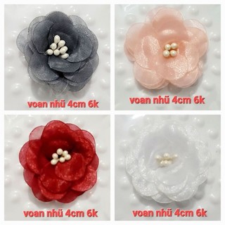 Hoa voan 4cm trang trí sản phẩm đan móc