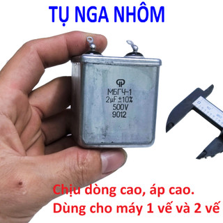 Tụ nga nhôm gắn cho máy cơ 1 vế và 2 vế. tụ dầu nga 1uf / 250v và 2uf / 500v loại tốt, chịu tải cao