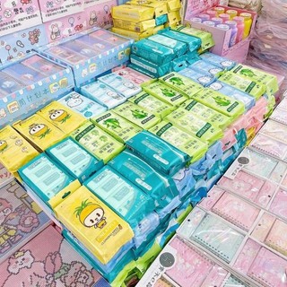 (Giá Rẻ) Khăn Giấy Ướt Mini Tiện Lợi Hộp 8 Túi 64 Chiếc ,Bỏ Túi Dễ Thương An Toàn Cho Da