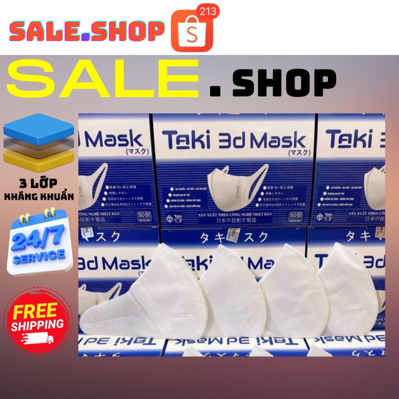 Hộp 50 cái khẩu trang 3D quai mềm . 3D Nhật