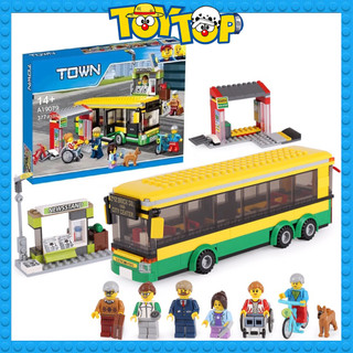 Bộ đồ chơi lắp ráp ghép City Town xếp hình trạm chờ xe ô tô buýt bus thành phố Leji 40021 / A19079 mô phỏng 60154