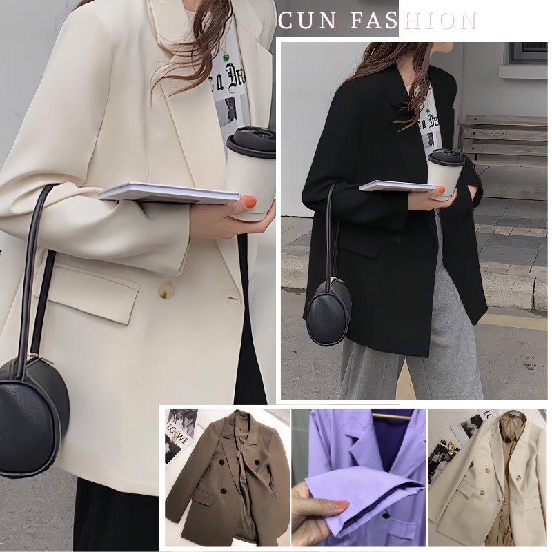Áo blazer nữ áo vest dài tay khoác ngoài phong cách hàn quốc nhiều màu 2 lớp Cun Fashion AB150