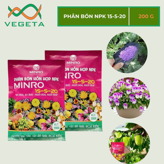 Phân bón npk 15-5-20 gói 200gr - vegetashop- phân bón kích thích ra hoa