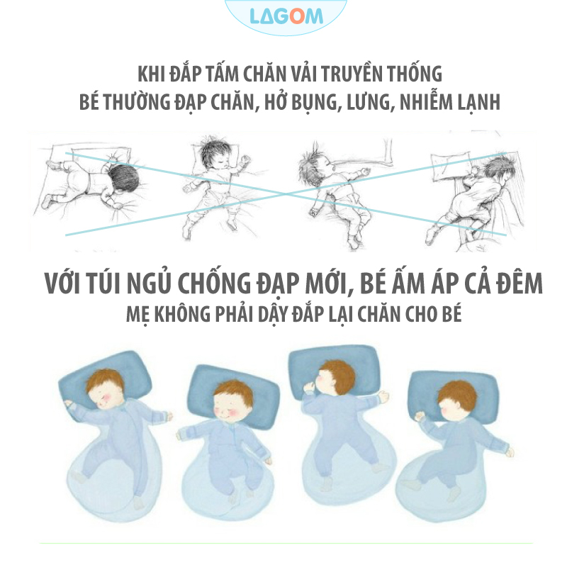 Túi Ngủ Mùa Đông Cho Bé Cotton Trần Bông | Túi Ngủ Trẻ Em Mùa Đông Cao Cấp