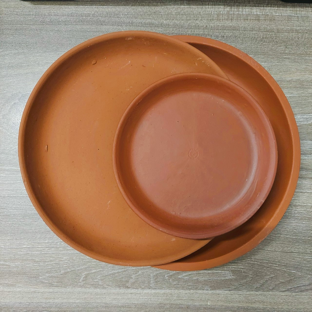 Đĩa lót chậu đất nung Bông Garden lót chậu cây Miệng 13cm, 15cm, 18cm, 20cm