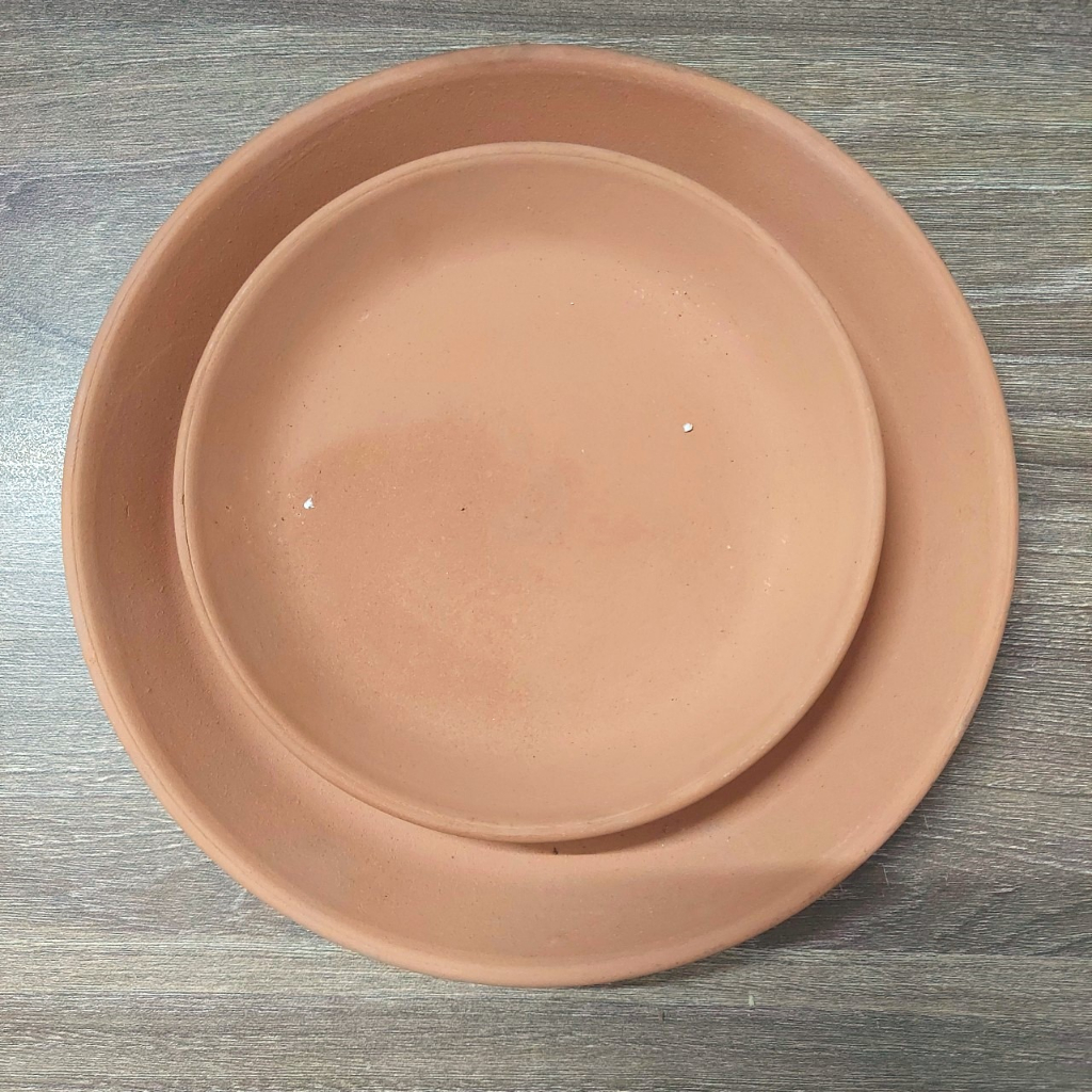 Đĩa lót chậu đất nung Bông Garden lót chậu cây Miệng 13cm, 15cm, 18cm, 20cm