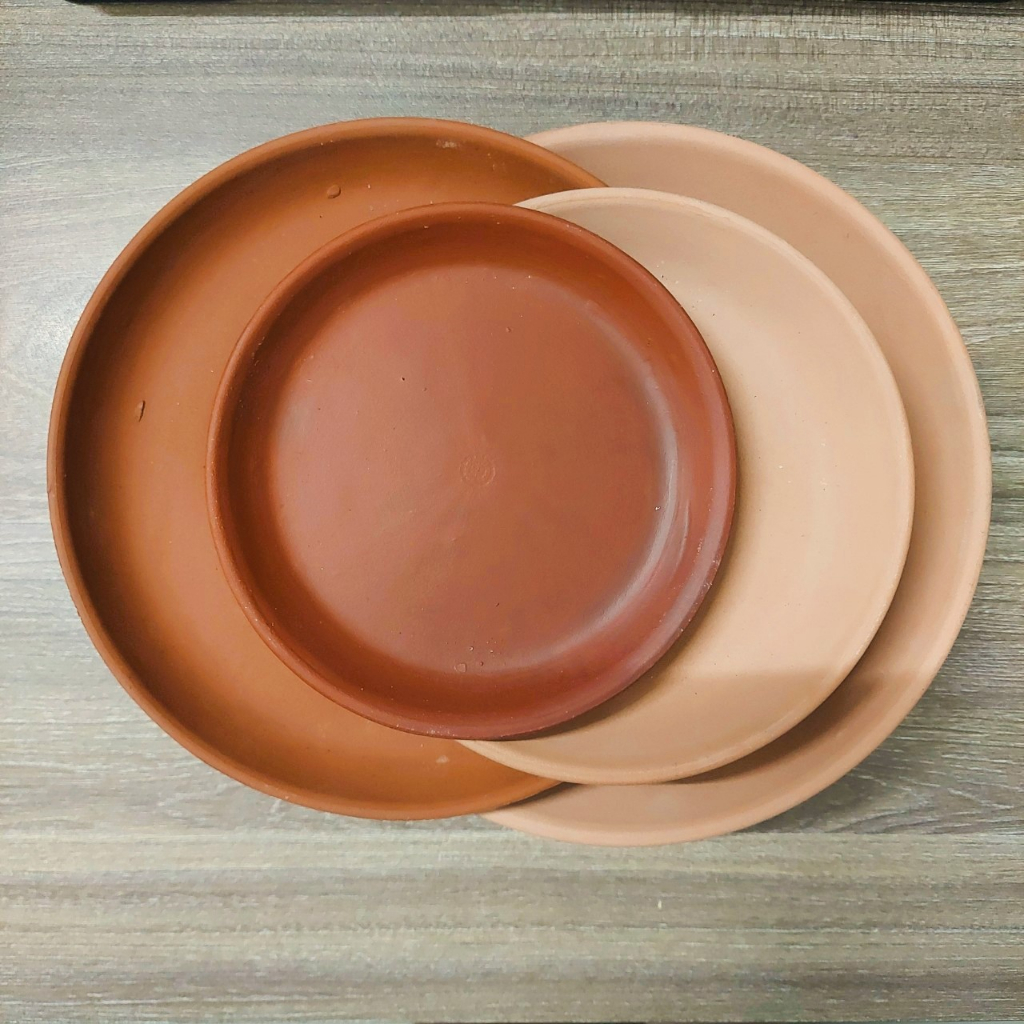 Đĩa lót chậu đất nung Bông Garden lót chậu cây Miệng 13cm, 15cm, 18cm, 20cm