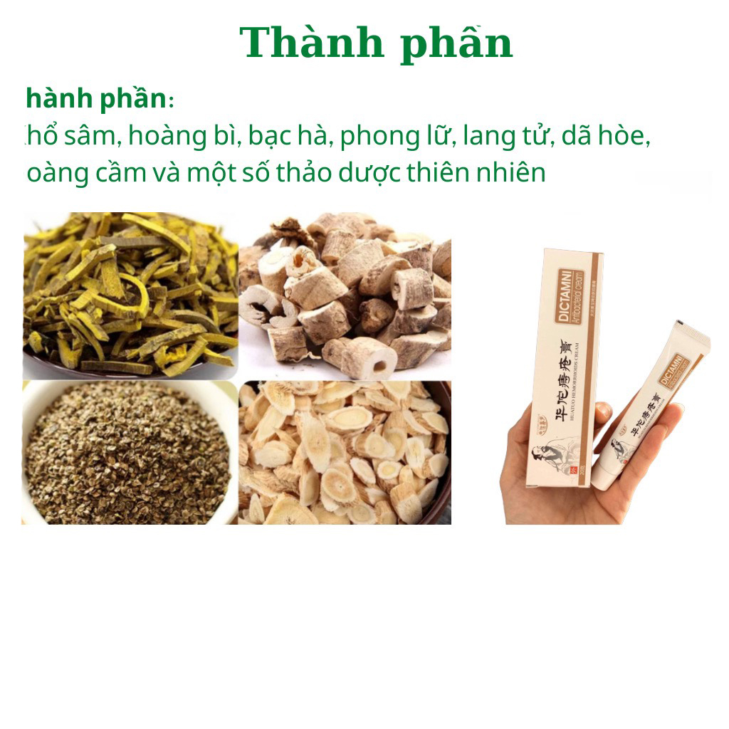 Kem bôi trĩ nứt kẽ hâu môn dictamni, Kem bôi Dictamni- Dùng khi bị trĩ và rát hậu môn, thành phần thảo dược làm dịu mát,