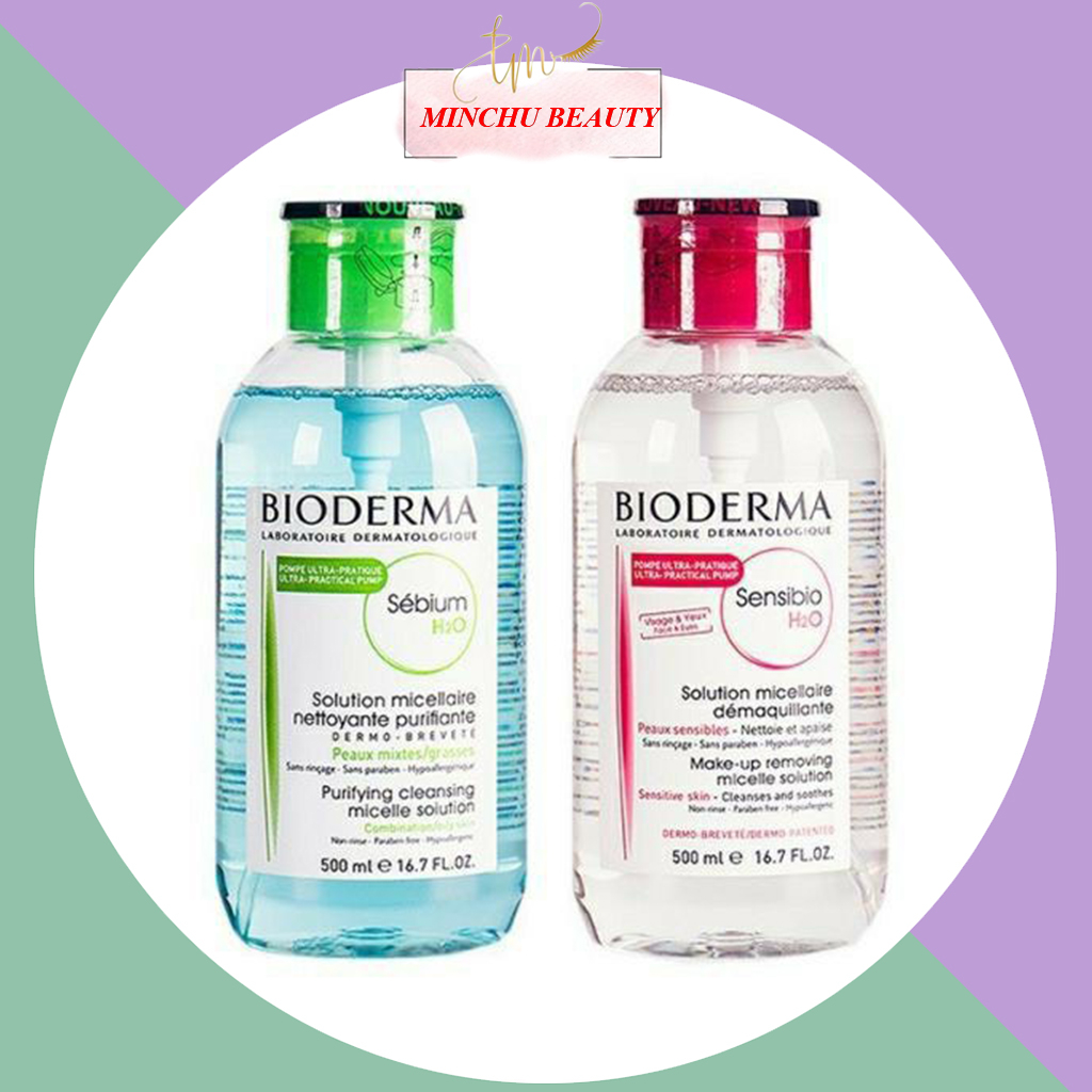 Nước Tẩy trang BIODERMA Pháp Nắp Nhấn 500ml