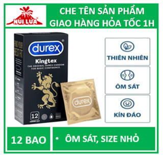 Bao cao su Durex Kingtex ôm sát, bôi trơn, size 49mm, hộp 12 bao