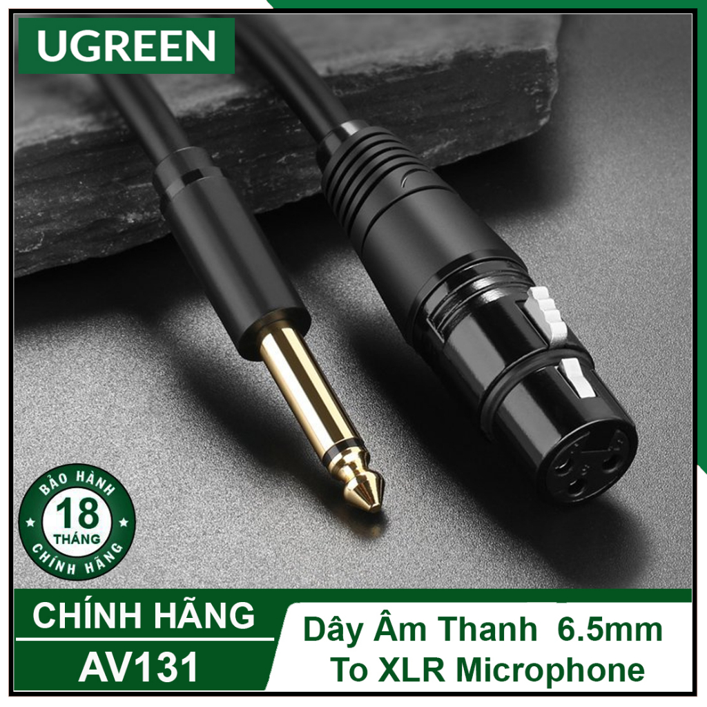 Dây Âm Thanh 6.5mm to XLR Microphone UGREEN 20717 AV131 Cao Cấp