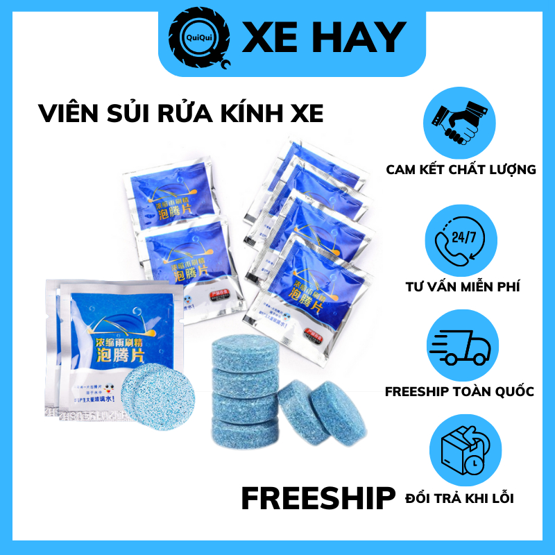 Viên Sủi Rửa Kính Xe Ô Tô Làm Sạch Chuyên Dụng QUIQUI STORE