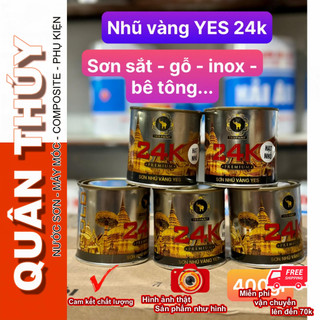 Sơn kẽm màu nhũ vàng 24k yes cao cấp - chuyên dụng cho sắt, kẽm, gỗ, bê tông, inox