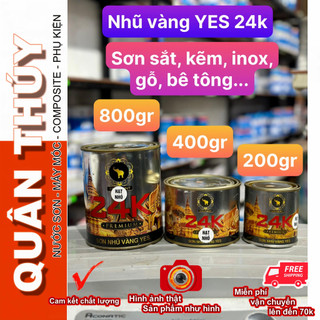 Sơn kẽm màu nhũ vàng 24k yes cao cấp - chuyên dụng cho sắt, kẽm, gỗ, bê tông, inox