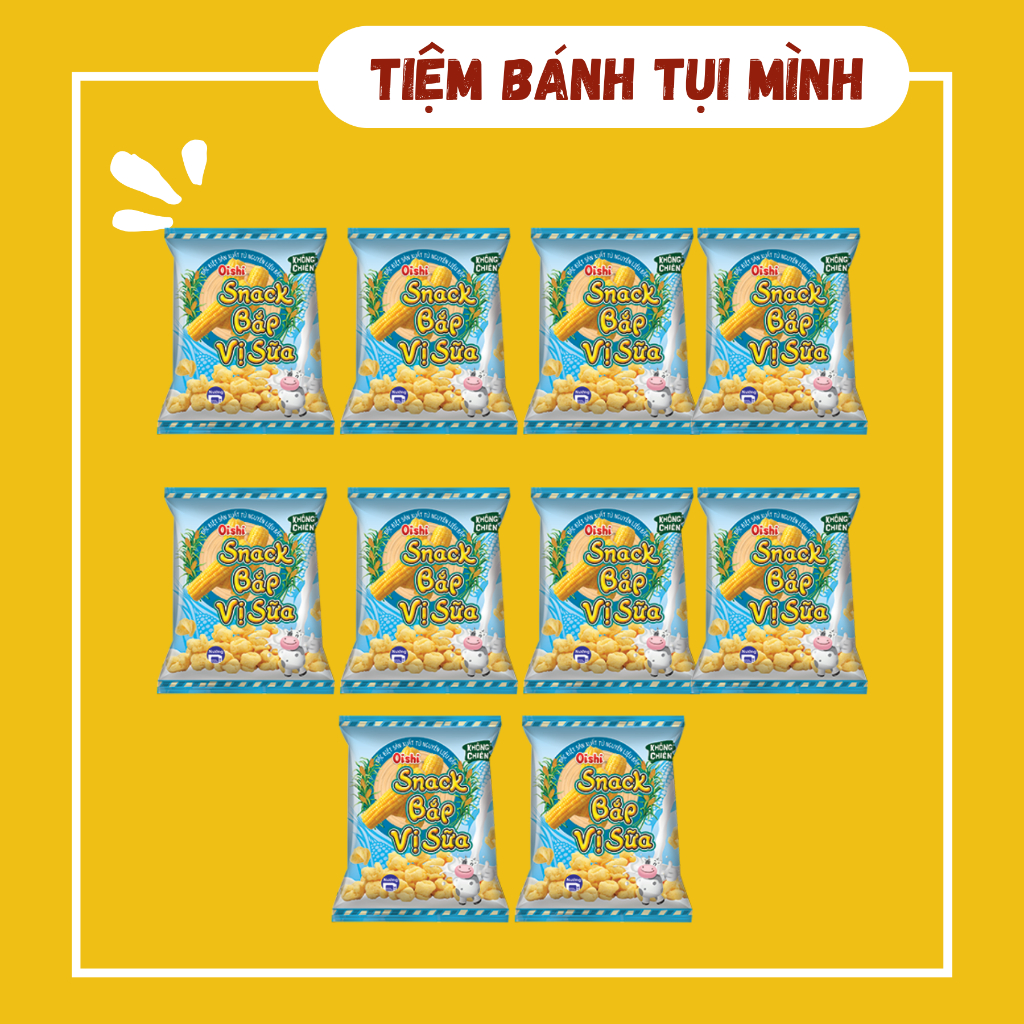 Bánh snack bắp vị sữa 14gram, đồ ăn vặt