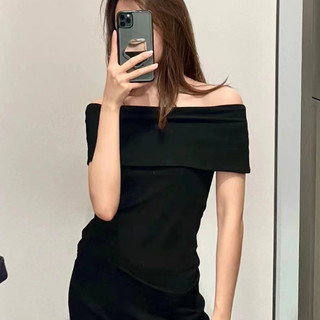 Áo trễ vai chất thun zip co giãn 247plus - Aotrevai211