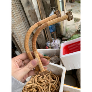 2 cầu góc tre lơi có tai tre già dùng cho lồng chào mào