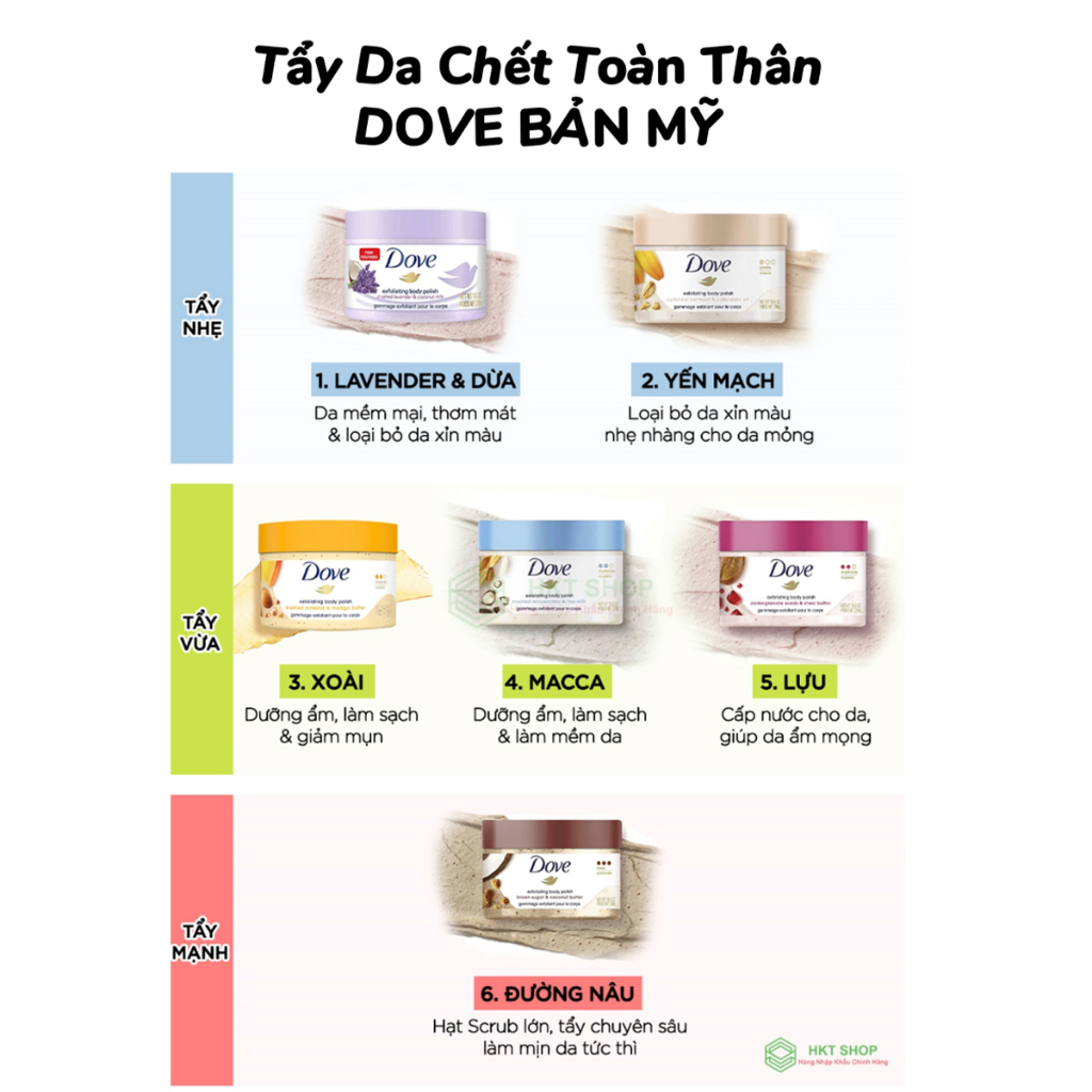 Tẩy Da Chết Toàn Thân DOVE Exfoliating Body Polish_HKT Shop
