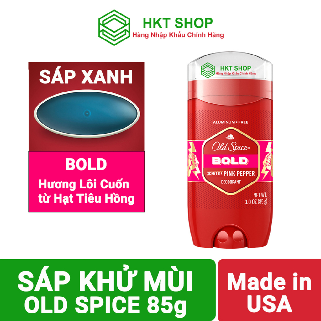 Lăn khử mùi Old Spice Bold Pink Pepper 85g (sáp Xanh)_ HKT Shop