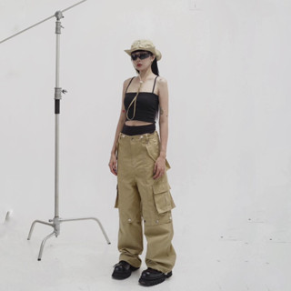 Quần TÁCH GỐI cạp trễ chất dù túi hộp có dây rút eo