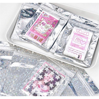 Set 5 Túi Zip Bạc Sao Holo Size 10x15cm
