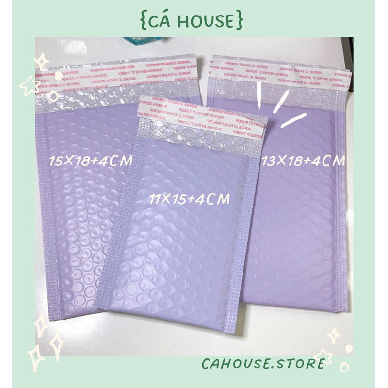 TÚI NIÊM PHONG CHỐNG SỐC, TÚI GÓI HÀNG TÍM PASTEL