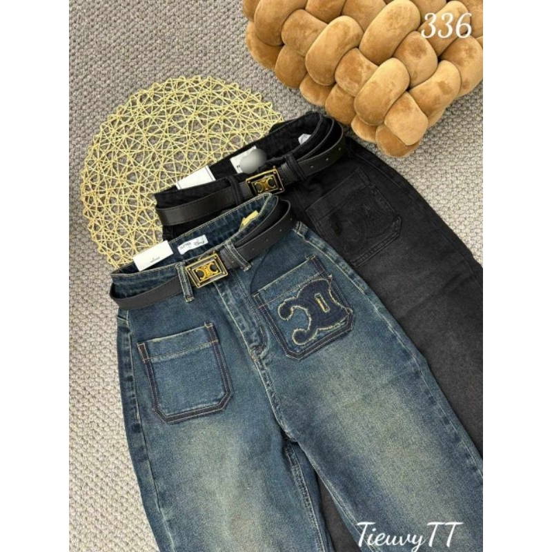 Quần baggy jeans kèm đai hàng QCL1