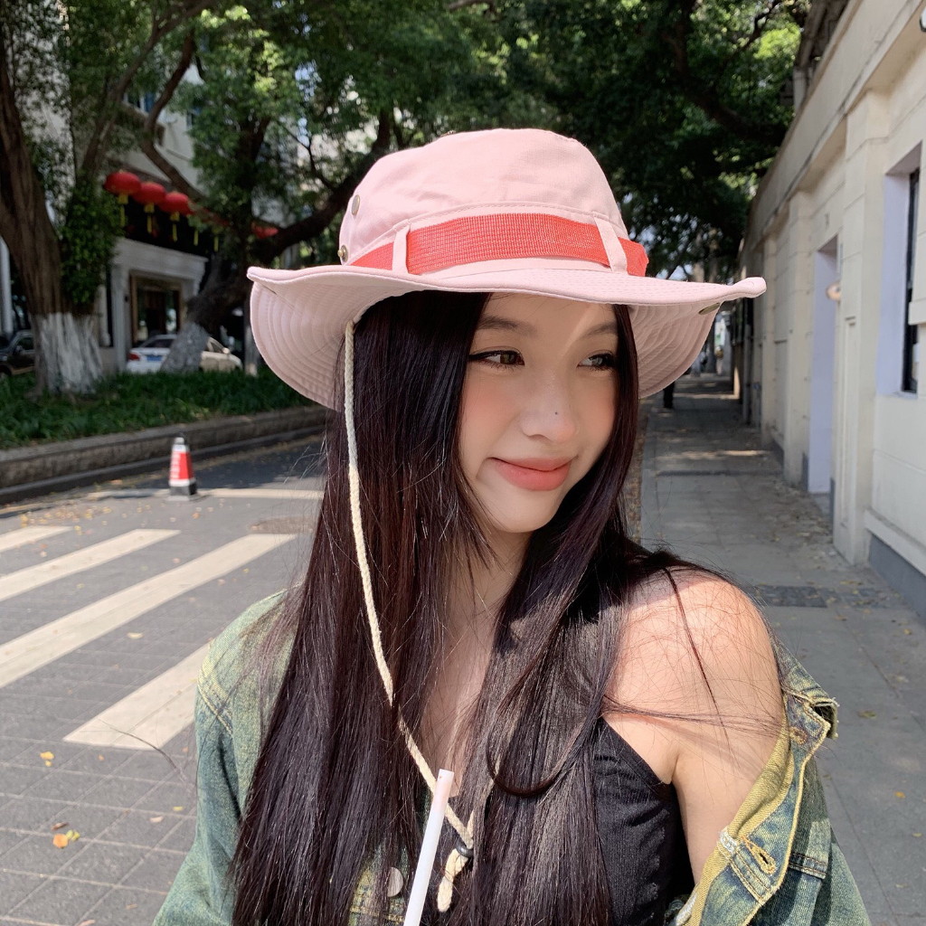 Mũ cao bồi camping, trekking vải dù vành rộng che nắng và chống nắng cho hoạt động ngoài trời