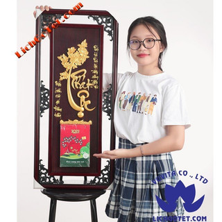 Lịch gỗ phù điêu phát lộc
